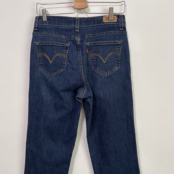 Levis 512 Jeans 10 Short Perfectly Slimming Straight Leg Blue Raw Hem Mid Rise - Picture 5 of 8